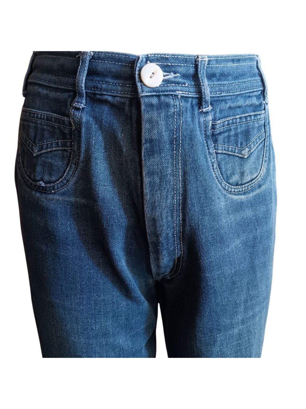 26x30 13/14 1970's Vintage Women's Disco Jeans High-Waisted Denim Stash Pockets